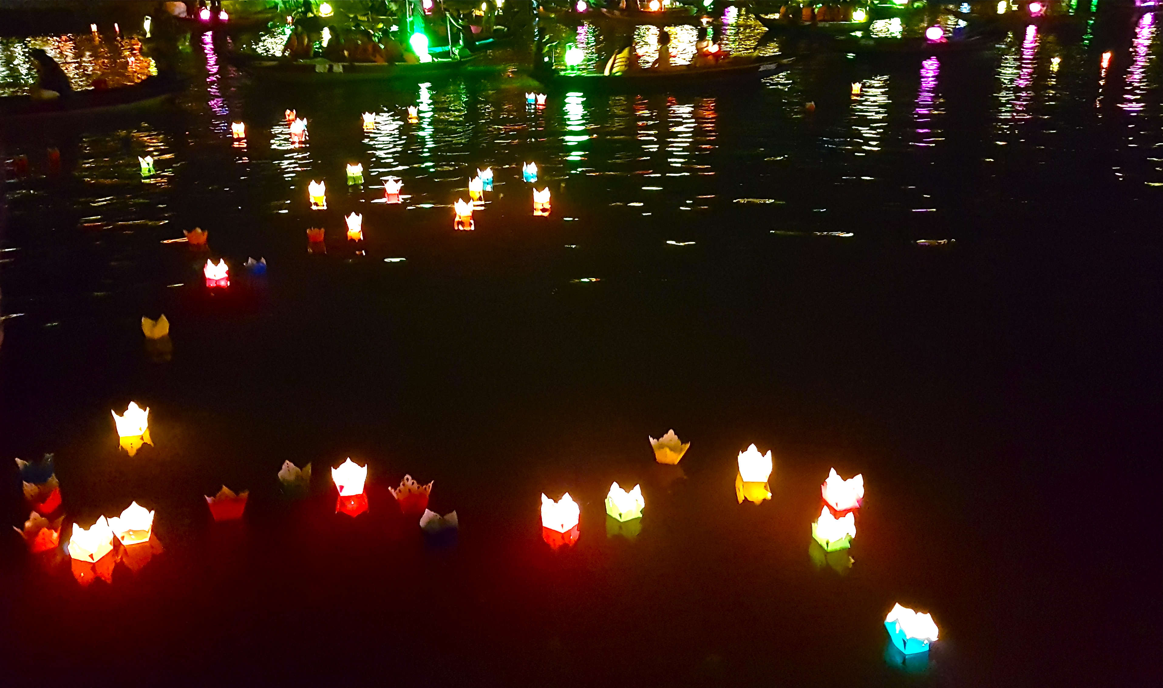 Paper lanters on water